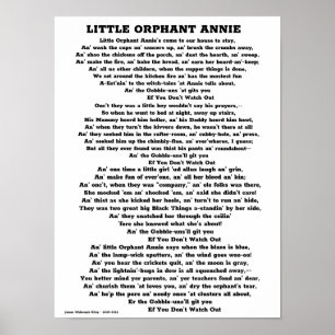 AFFICHE PETIT ORPHANT ANNIE POEM