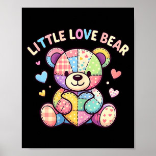 Affiche Petit ours d'amour mignon patchwork Teddy couture
