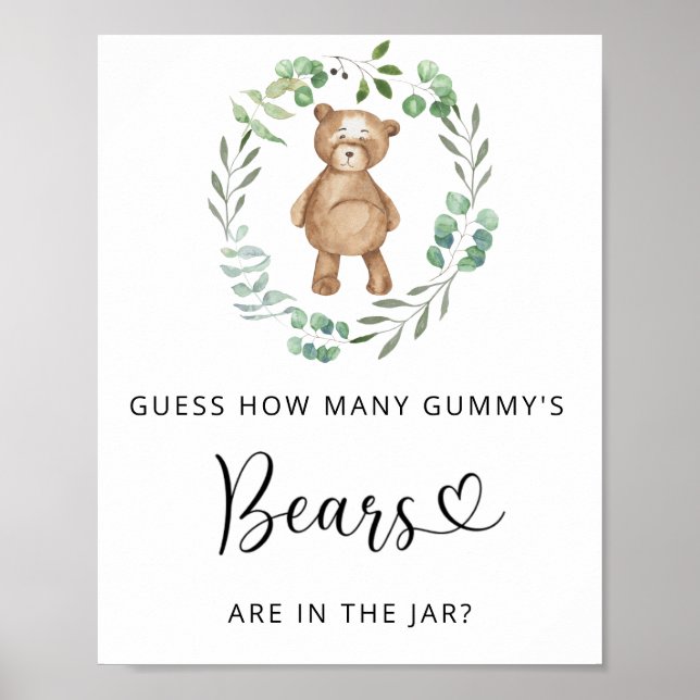Affiche Petit ours des bois devine combien il y a d'ours G (Devant)