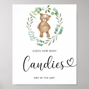 Affiche Petit ours devinez combien d'affiches de bonbons