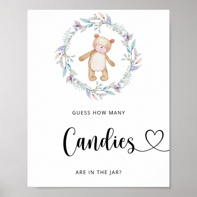 Affiche Petit ours devinez combien de bonbons (Devant)