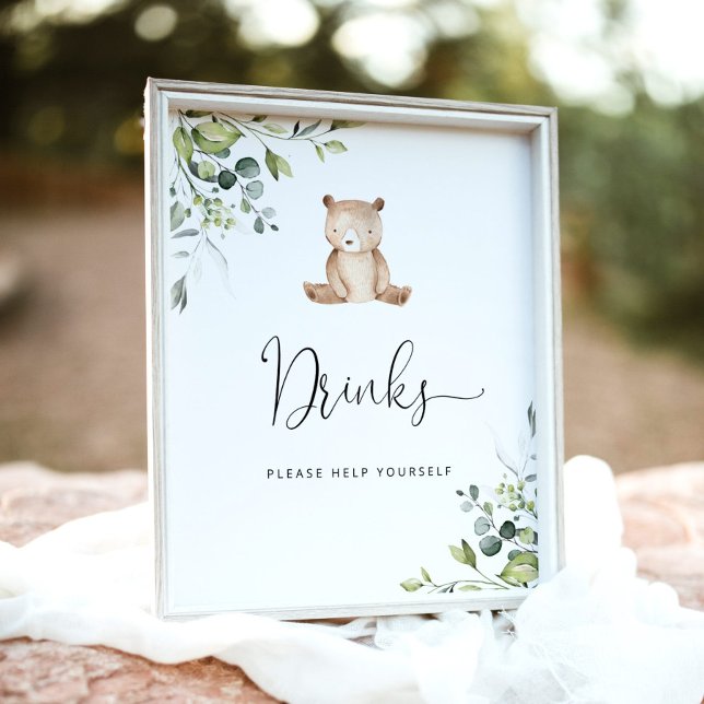 Affiche Petit ours Eucalyptus Boissons se servir (Créateur téléchargé)