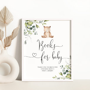 Affiche Petit ours eucalyptus, livres d'eucalyptus pour bé