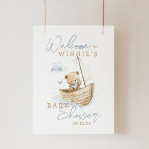 Affiche Petit Ours Marin Bienvenue Baby Shower