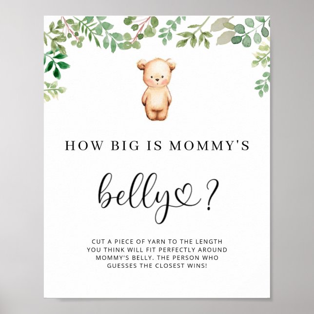 Affiche petit ours quelle est la taille du ventre de maman (Devant)