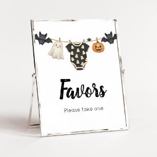 Affiche Petit panneau de faveurs de linge de Boo