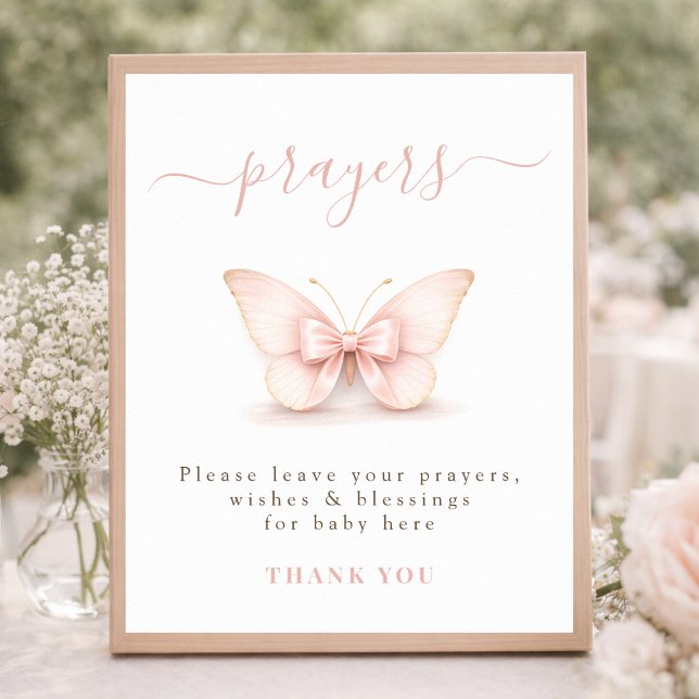 Affiche Petit Papillon Rouge Gaze Prière Pour Bébé (Créateur téléchargé)