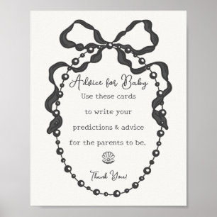 Affiche Petit Pearl Black Coquette Bow Conseils pour bébé