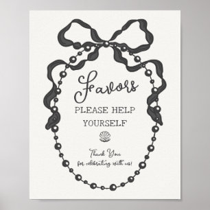 Affiche Petit Pearl Black Coquette Bow Faveurs