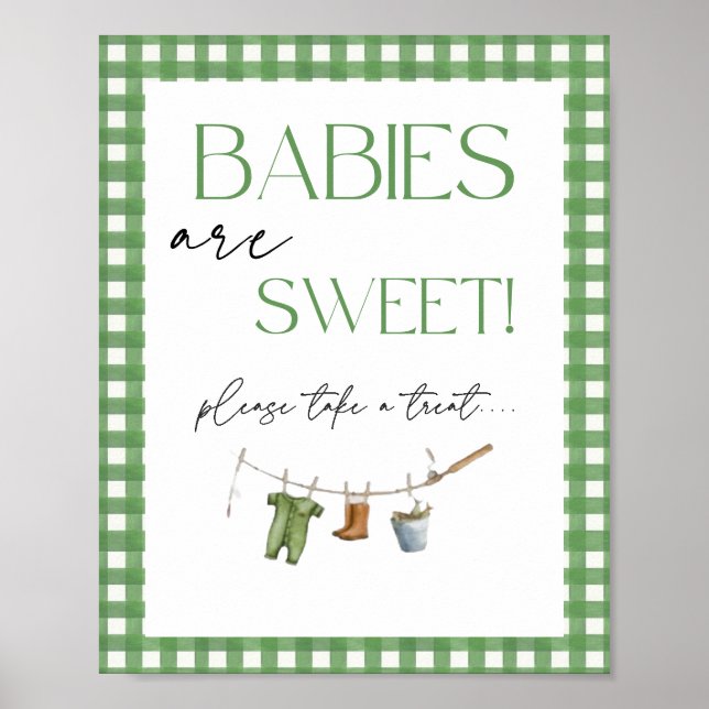 Affiche Petit pêcheur Baby Shower Les bébés sont doux (Devant)
