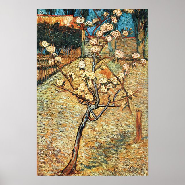 Affiche Petit poirier en fleurs par Vincent van Gogh (Devant)