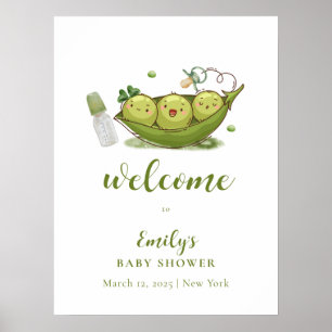Affiche Petit Pois Sucré Pacificateur Dans Baby shower Pod