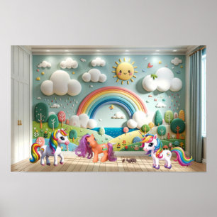 Affiche Petit Poney et Licornes
