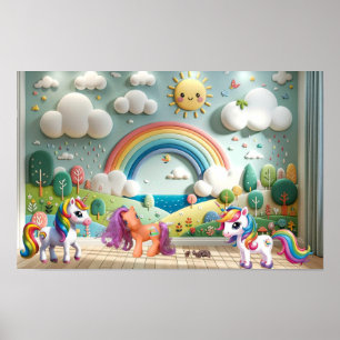 Affiche Petit Poney et Licornes