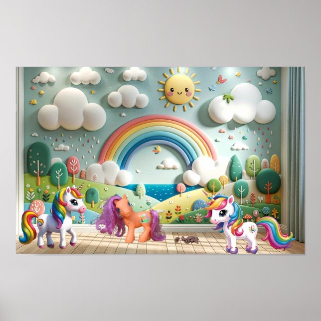 Affiche Petit Poney et Licornes (Devant)