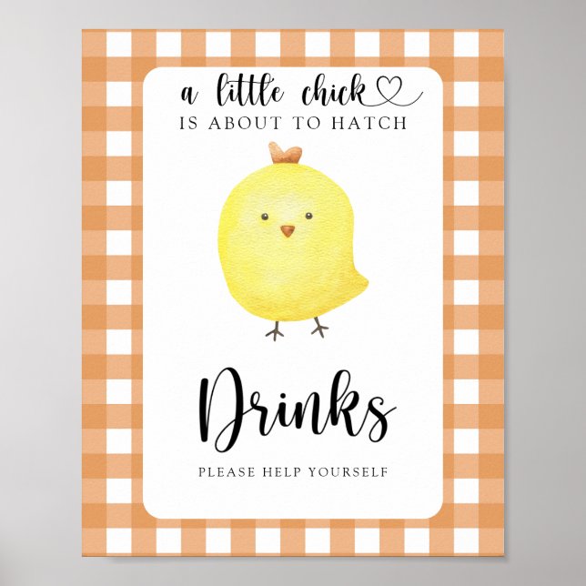 Affiche Petit poulet - Boissons vous aider (Devant)