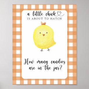Affiche Petit poulet - devine combien de bonbons