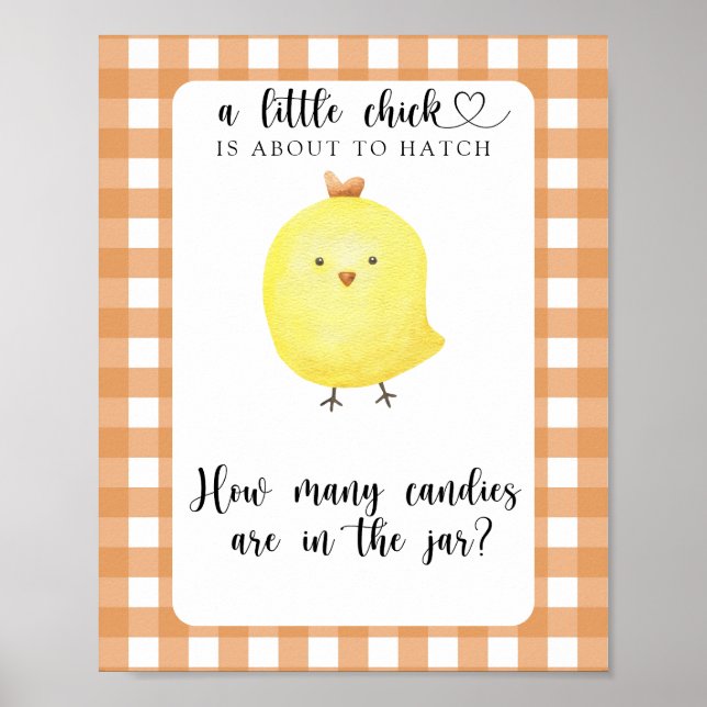 Affiche Petit poulet - devine combien de bonbons (Devant)
