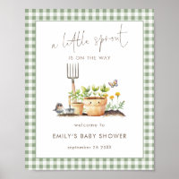 Petit pousse de sauge à carreaux Bienvenue Baby Sh