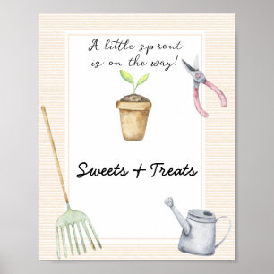Affiche Petit pousse - fête de bébé douceurs et friandises