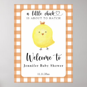 Affiche Petit poussin - baby shower d'accueil