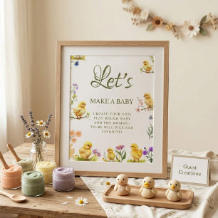 Affiche Petit poussin crée un panneau de jeu pour Baby Sh