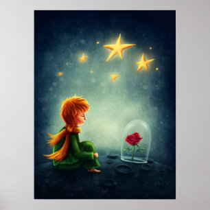 Affiche Petit Prince et Rose. Infirmière