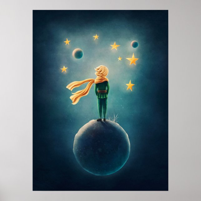 Affiche Petit Prince. Illustration d'art de nursery (Devant)