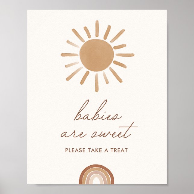 Affiche Petit rayon de soleil Les bébés sont doux signe (Devant)