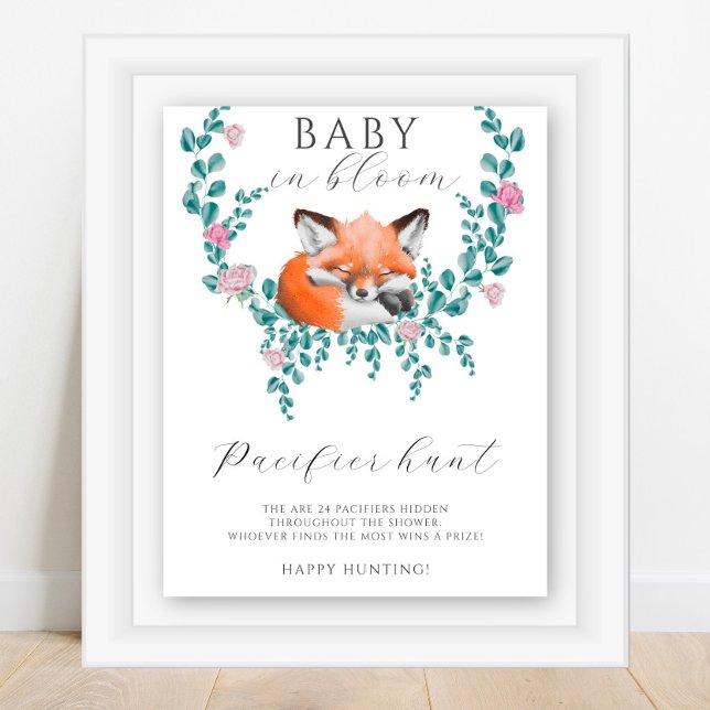 Affiche Petit renard - chasse à la suce jeu de baby shower (Créateur téléchargé)