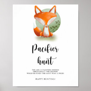 Affiche Petit renardeau - Chasse à la tétine jeu de baby s