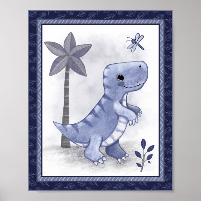 Affiche Petit Rugissement Dinosaure - Art pour la nurserie (Devant)