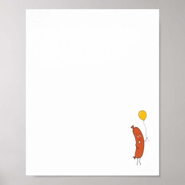 Affiche petit saucisson, thème saucisson mignon (Devant)