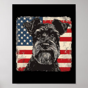 Affiche Petit Schnauzer Chien Patriotique 4 juillet Cadeau