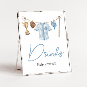 Affiche Petit Slugger Baby shower De Baseball Boissons