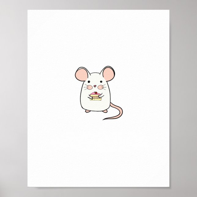 Affiche Petit souris, thème de souris mignon design (Devant)