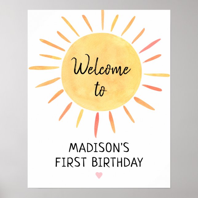 Affiche Petit Sunshine Boho Accueil d'anniversaire (Devant)