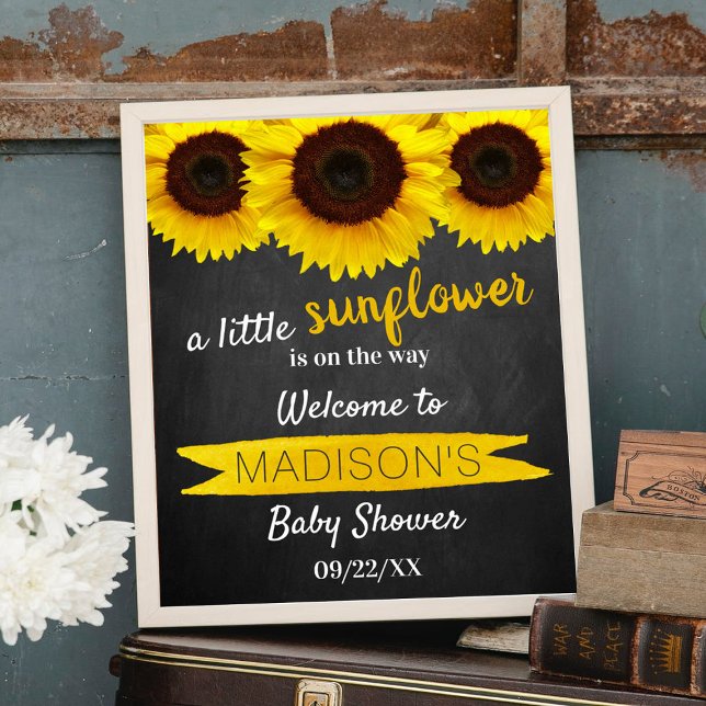 Affiche Petit Tournesol En Chemin ! Accueil baby shower (Créateur téléchargé)