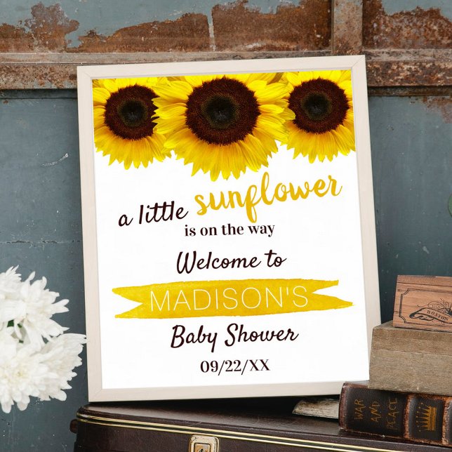 Affiche Petit Tournesol En Chemin ! Accueil baby shower (Créateur téléchargé)