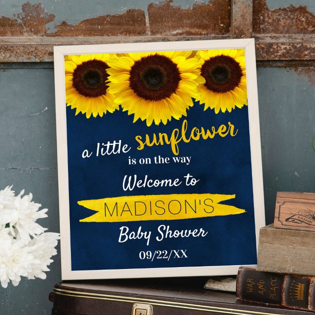 Affiche Petit Tournesol En Chemin ! Accueil baby shower (Créateur téléchargé)