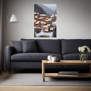 Affiche Petit village italien dans la montagne   Art AI