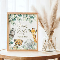 Petit Wild One Safari Baby shower Déchets Raffle