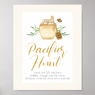 Affiche Petite abeille chérie Jeu de chasse aux sucettes p