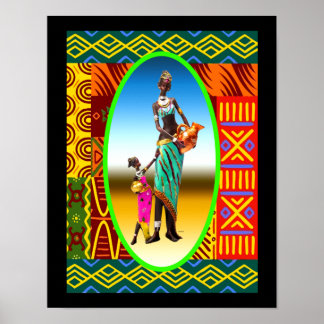 Affiche Petite aide de la mère - Mur Afrocentrique