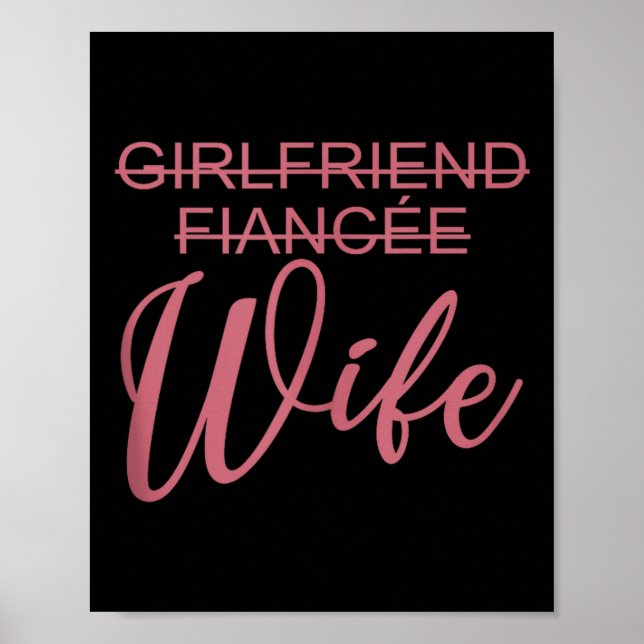 Affiche Petite amie Fiancée Épouse, Mariage, Mariés, Ma (Devant)