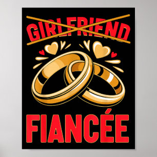 Affiche Petite amie fiancée épouse mariée engagée fiançail