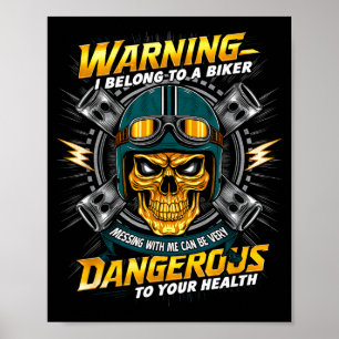 Affiche Petite amie motarde Épouse Je suis à un biker Vale