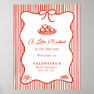 Affiche Petite Baby-Shower sur le thème Italien Meatball
