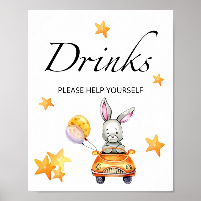 Affiche Petite boisson lapin (Devant)