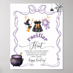 Affiche Petite Boo Halloween Suceur Violet Chasse